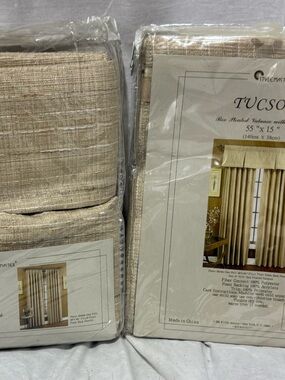 Tucson Beige Box Pleated Valance - Elegant Window Accent